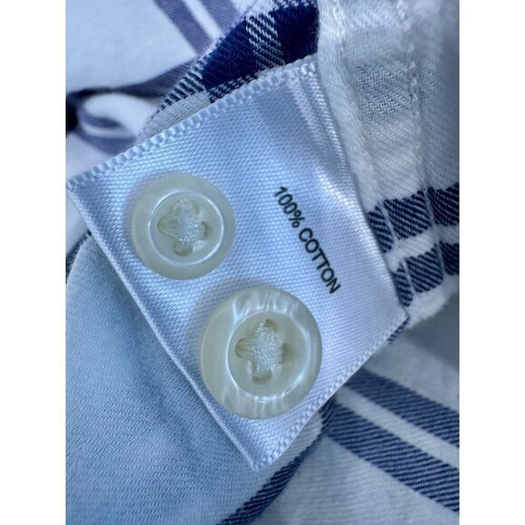 Peter Millar Men's Size L Autumn Soft Casual Button Down Shirt Ivory/Blue Plaid - Picture 8 of 10